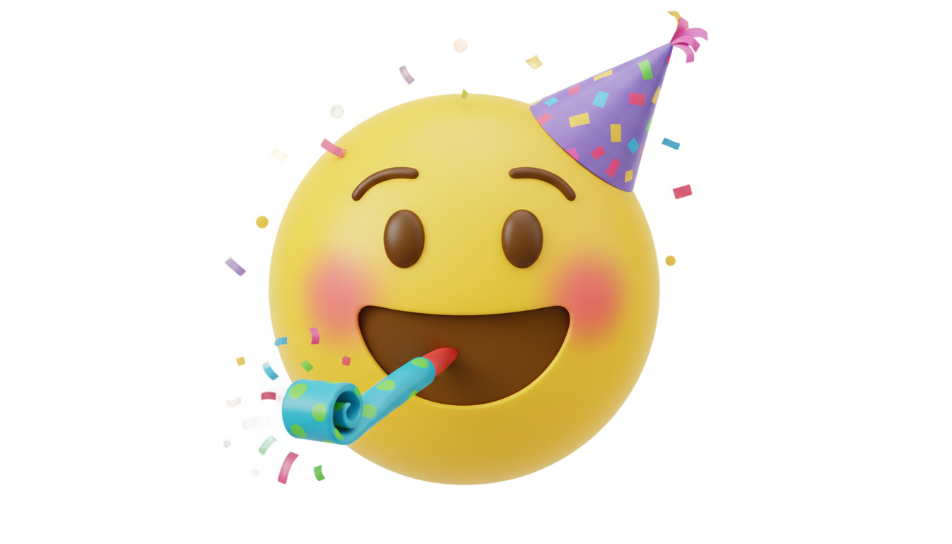 party face emoji png PNG transparent background