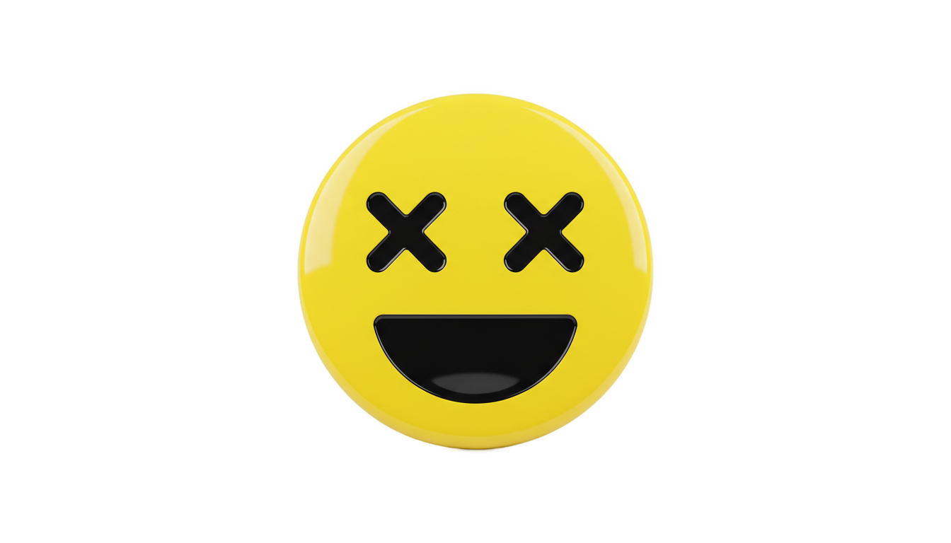 x eyes smiley face png PNG transparent background