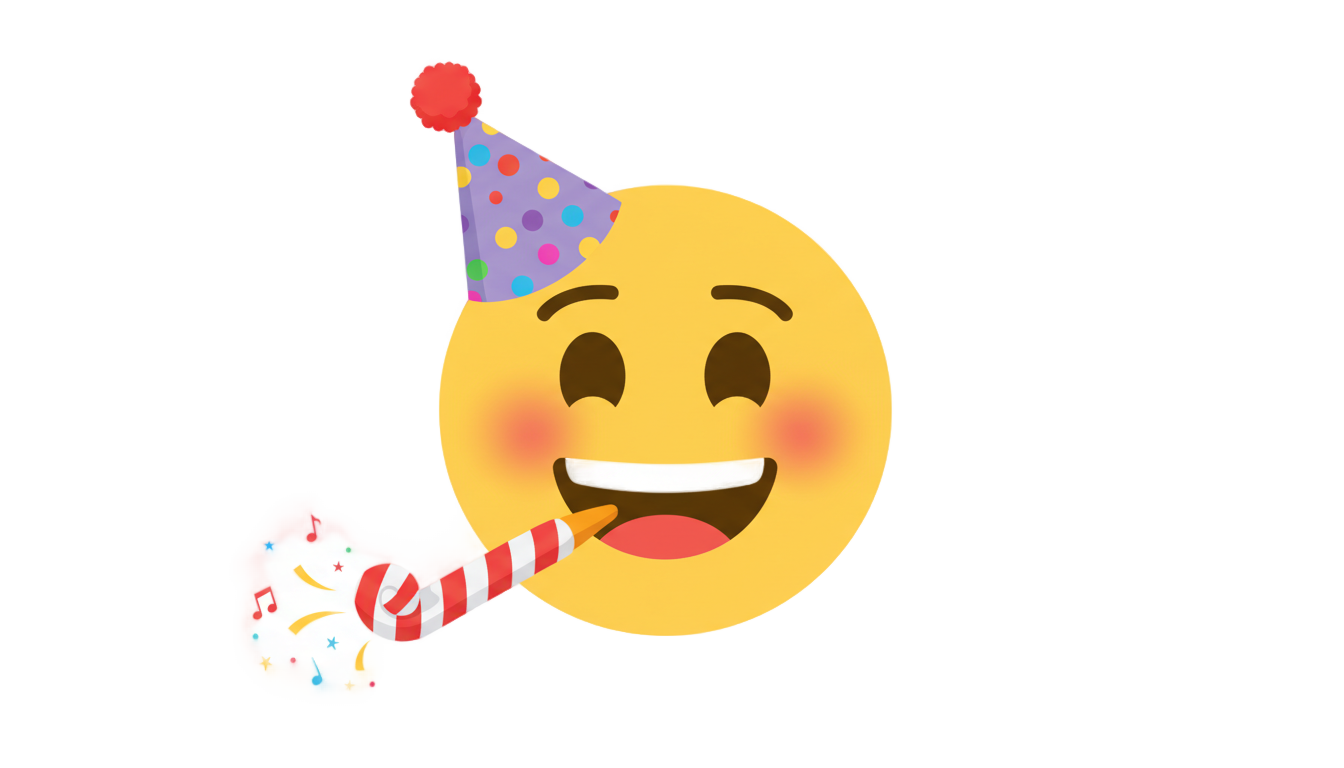 party face emoji png PNG transparent background