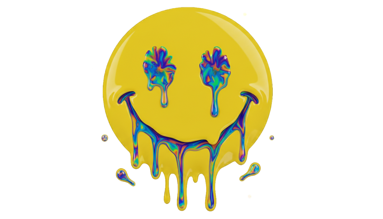 acid smiley face png PNG transparent background