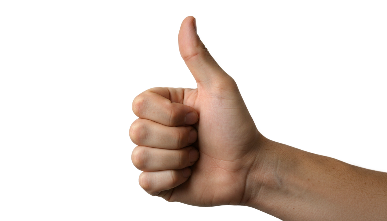realistic thumbs up png PNG transparent background