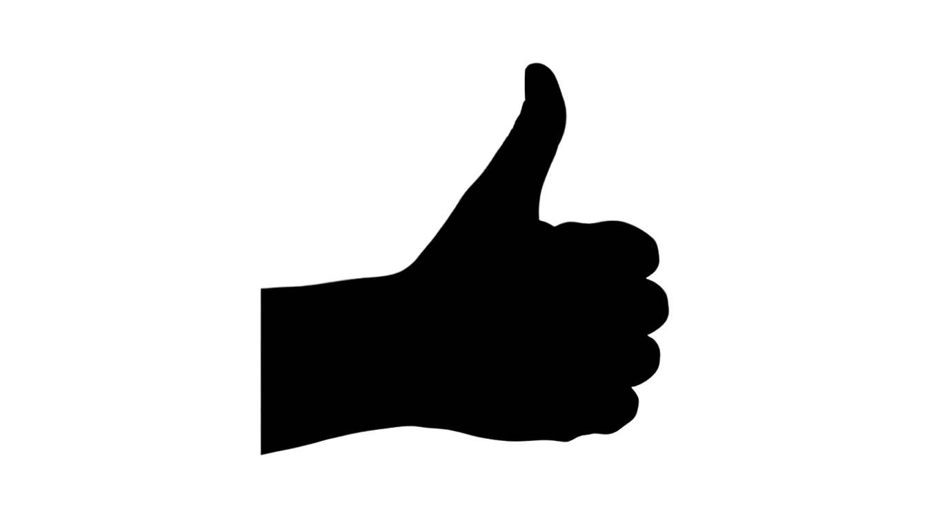 black thumbs up png PNG transparent background