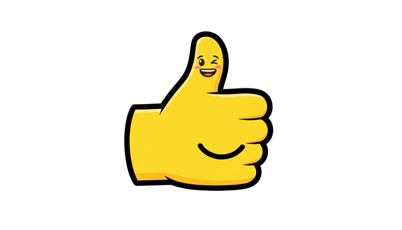 thumbs up emoji meme png PNG transparent background