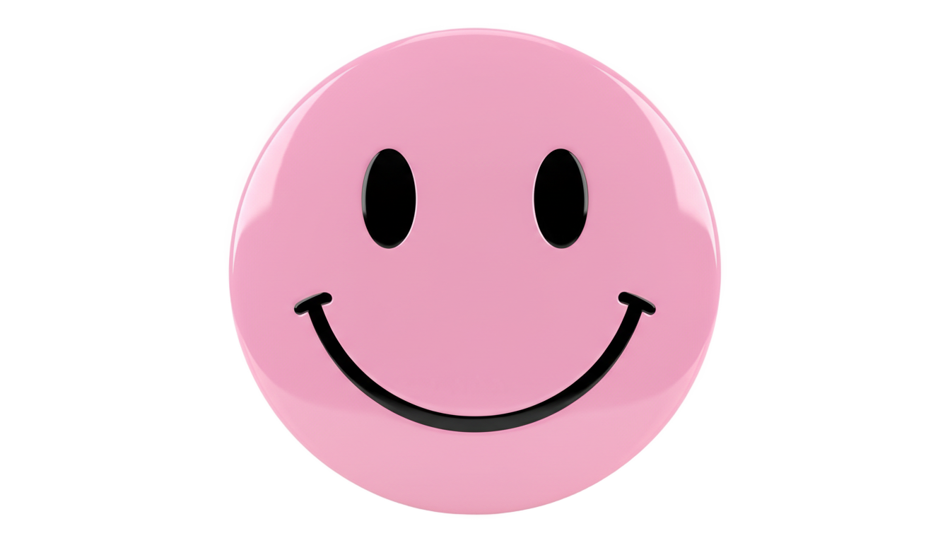 pink preppy smiley face png PNG transparent background