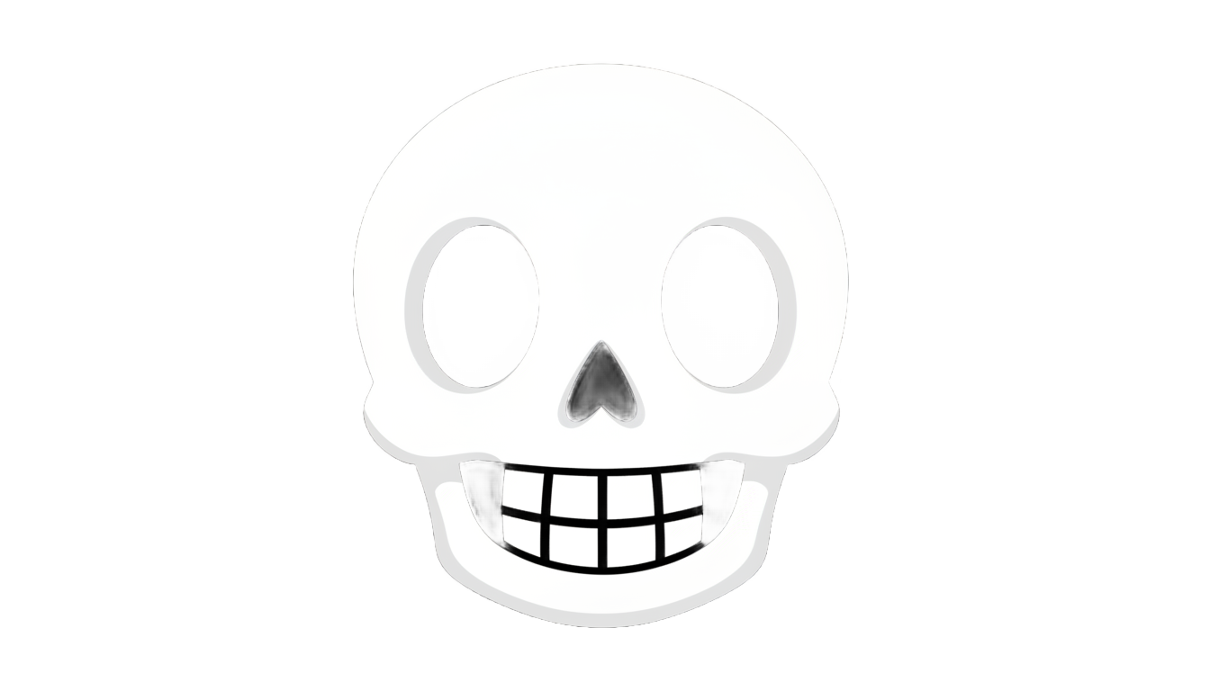 skull face emoji green screen png PNG transparent background