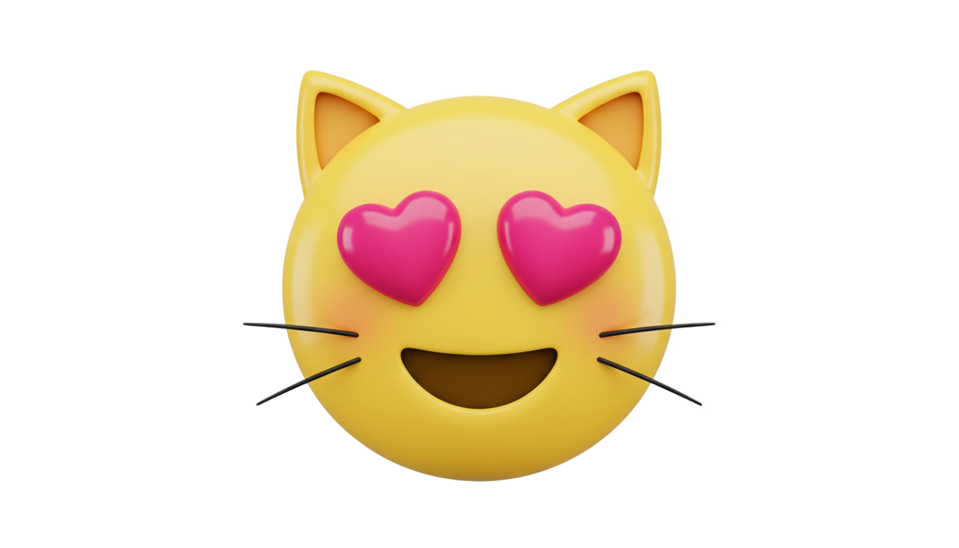cat heart eyes emoji png PNG transparent background
