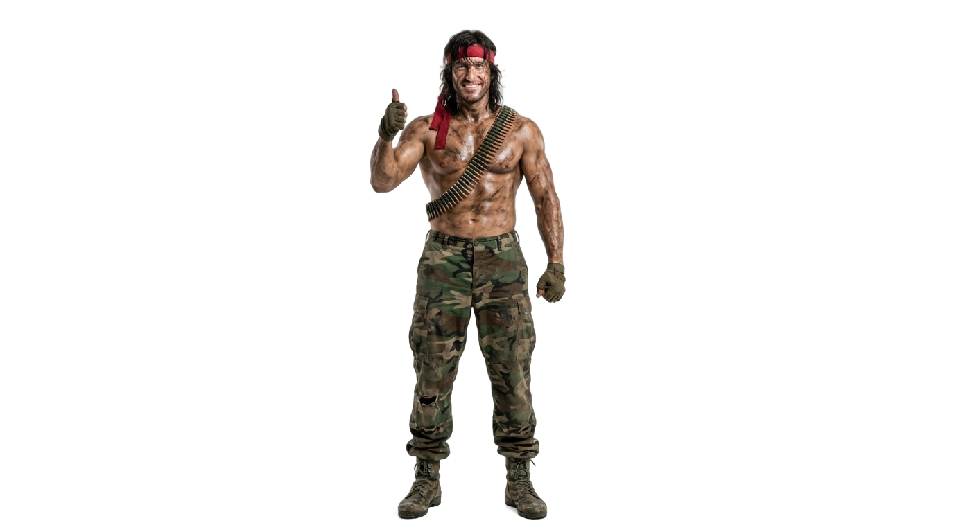 rambo thumbs up png PNG transparent background