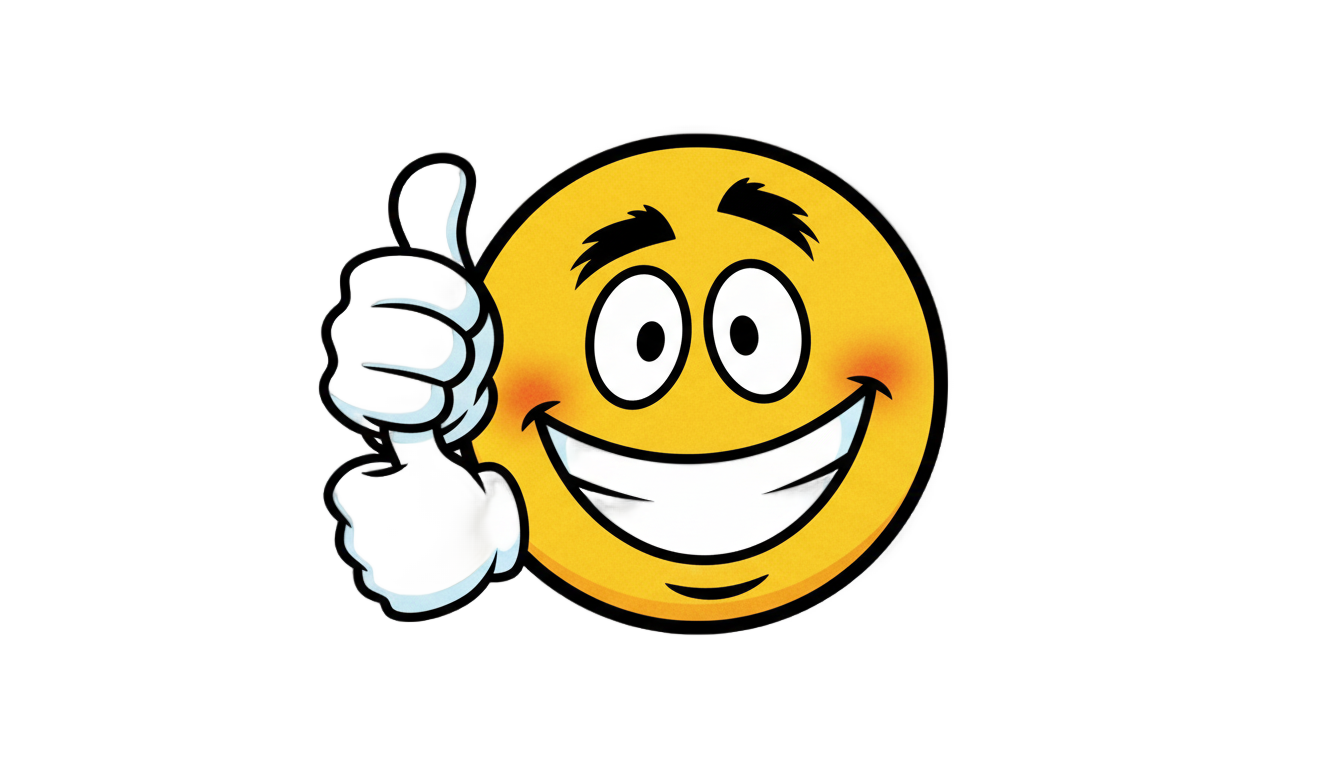 goofy thumbs up emoji png PNG transparent background