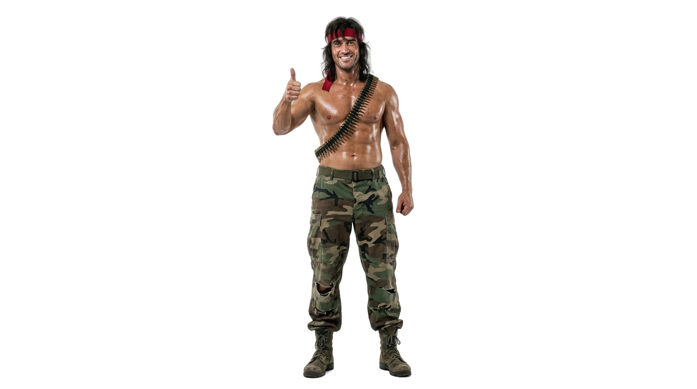 rambo thumbs up png PNG transparent background