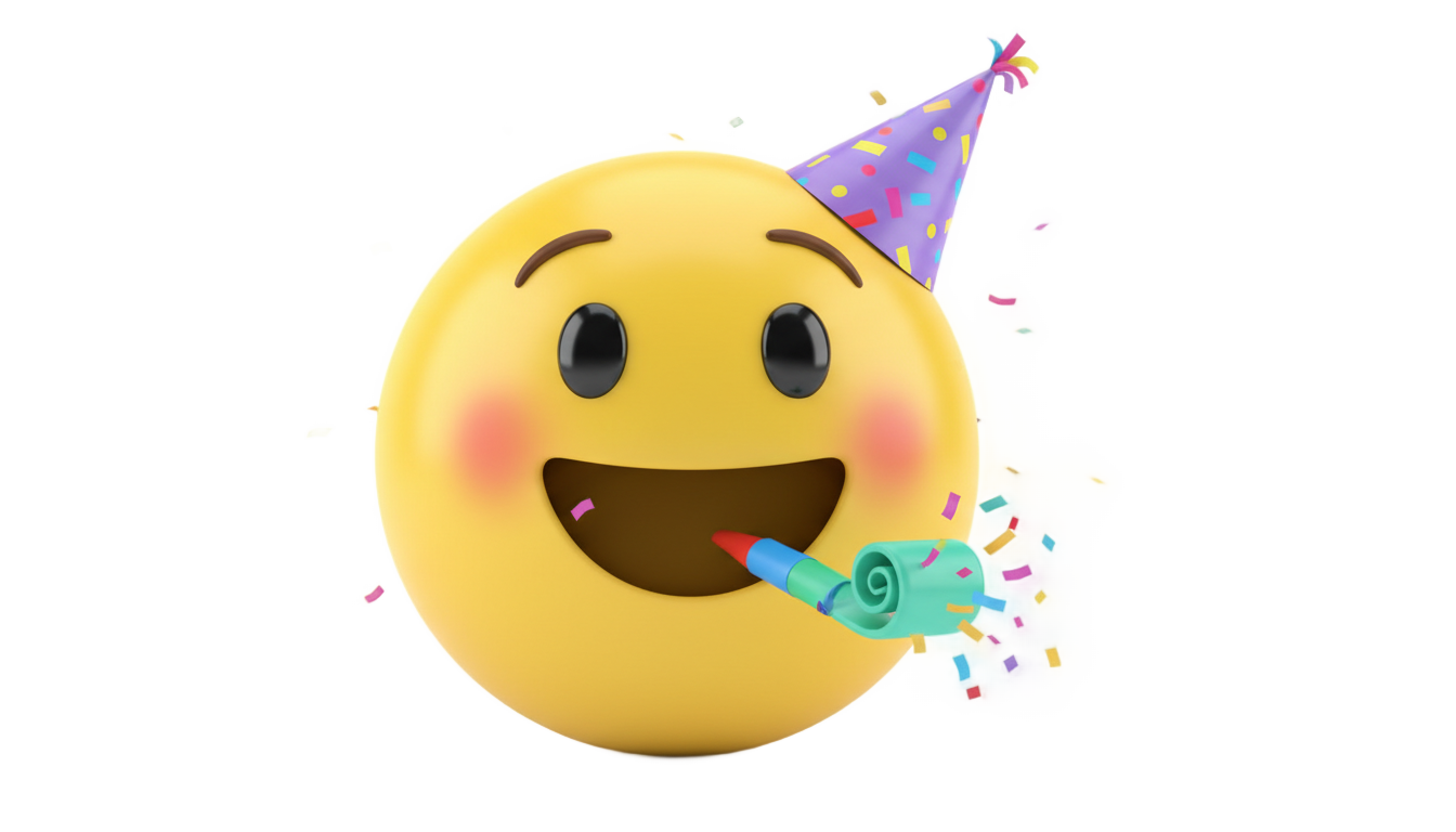 party face emoji png PNG transparent background