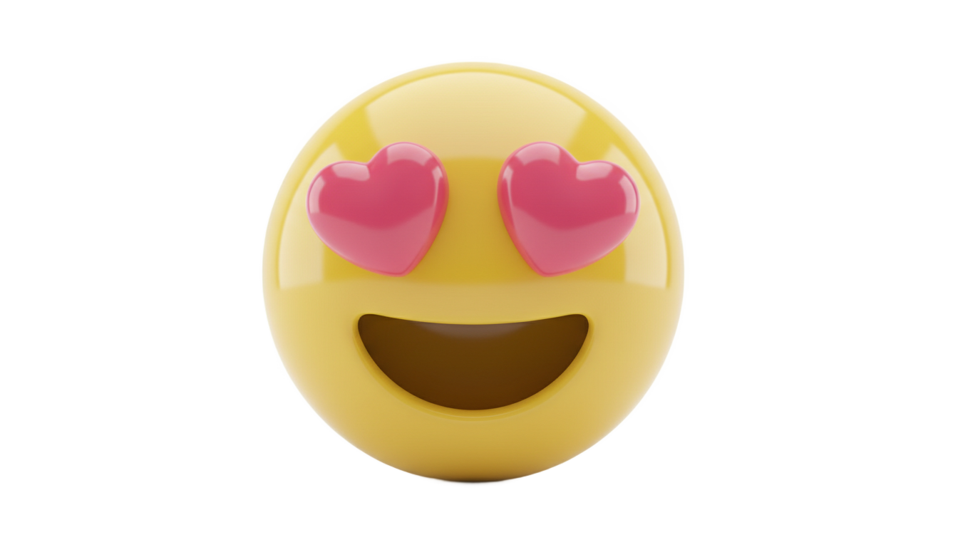 heart eyes emoji png PNG transparent background
