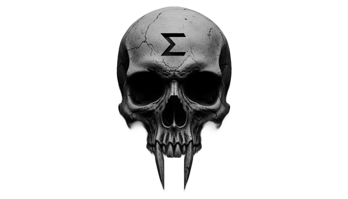 sigma skull face png PNG transparent background