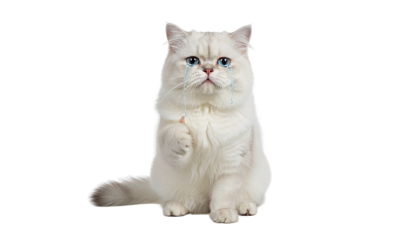 crying cat thumbs up png PNG transparent background