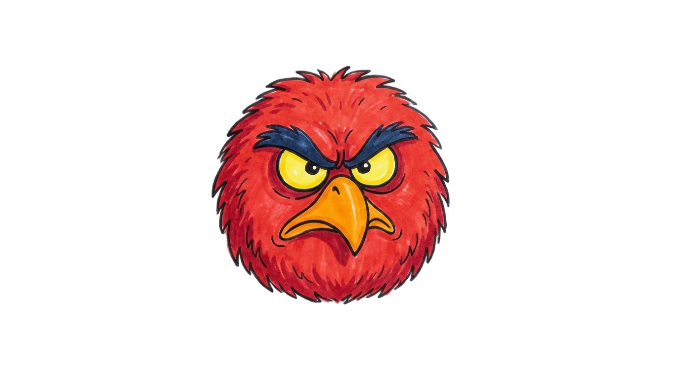 angry bird face png PNG transparent background