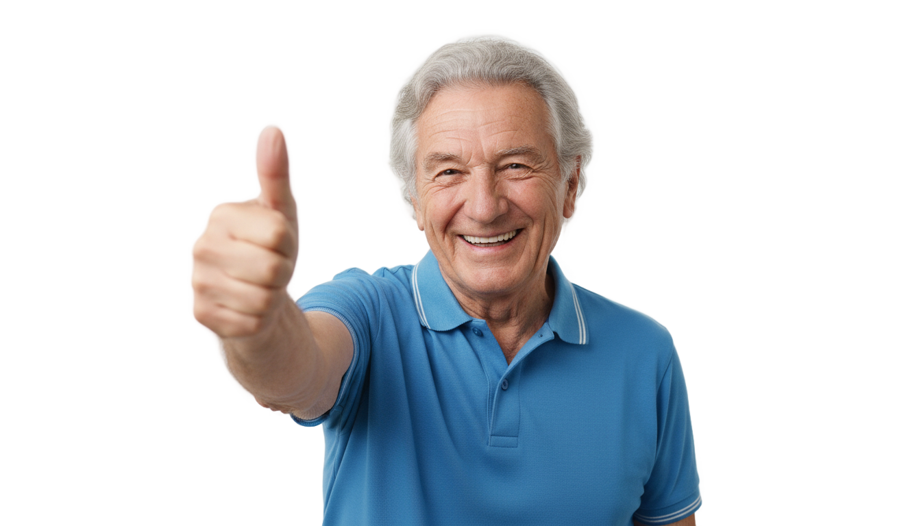 old man thumbs up png PNG transparent background