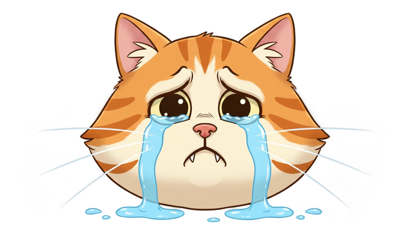 crying cat face png PNG transparent background