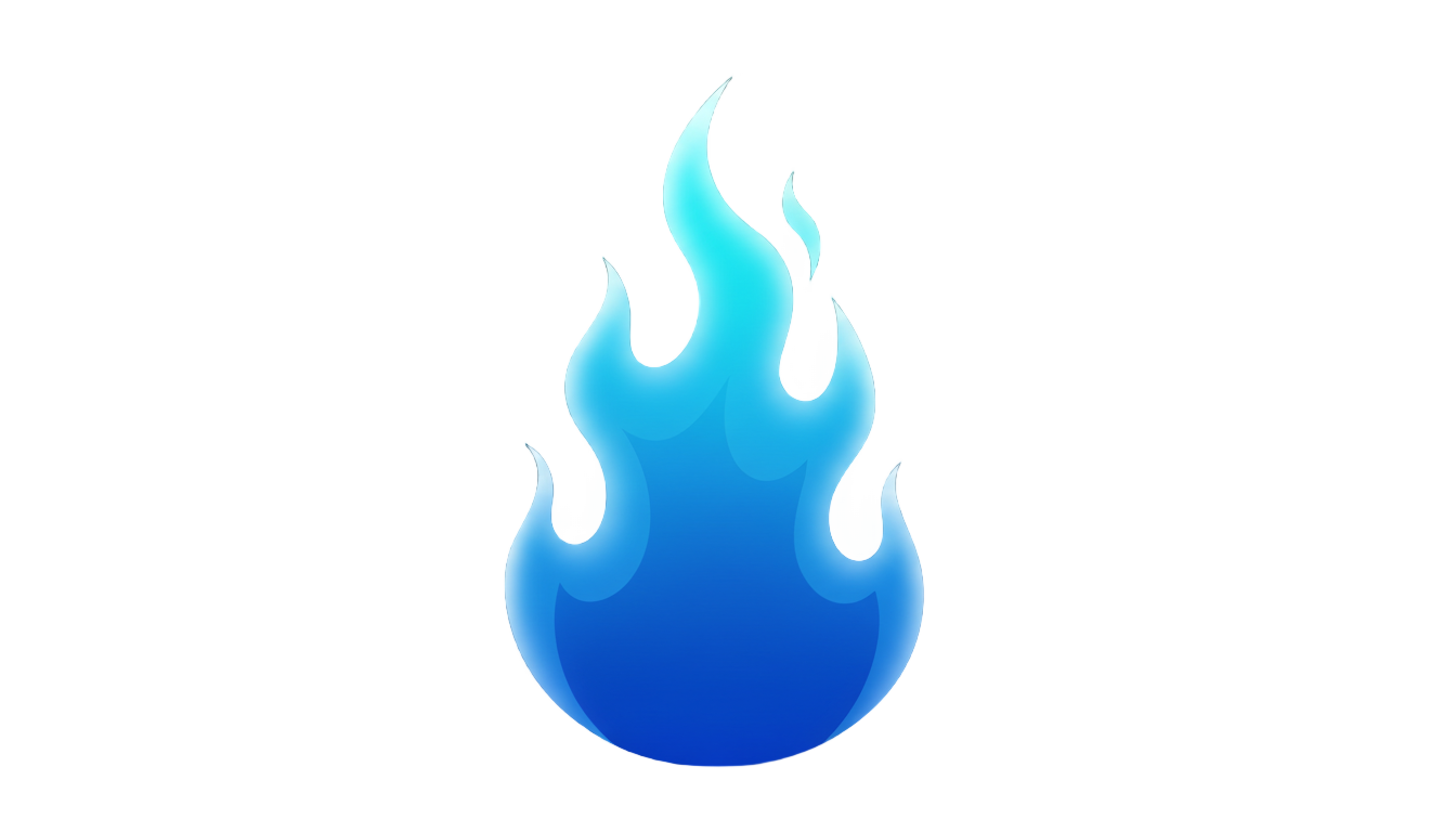 blue fire emoji png PNG transparent background