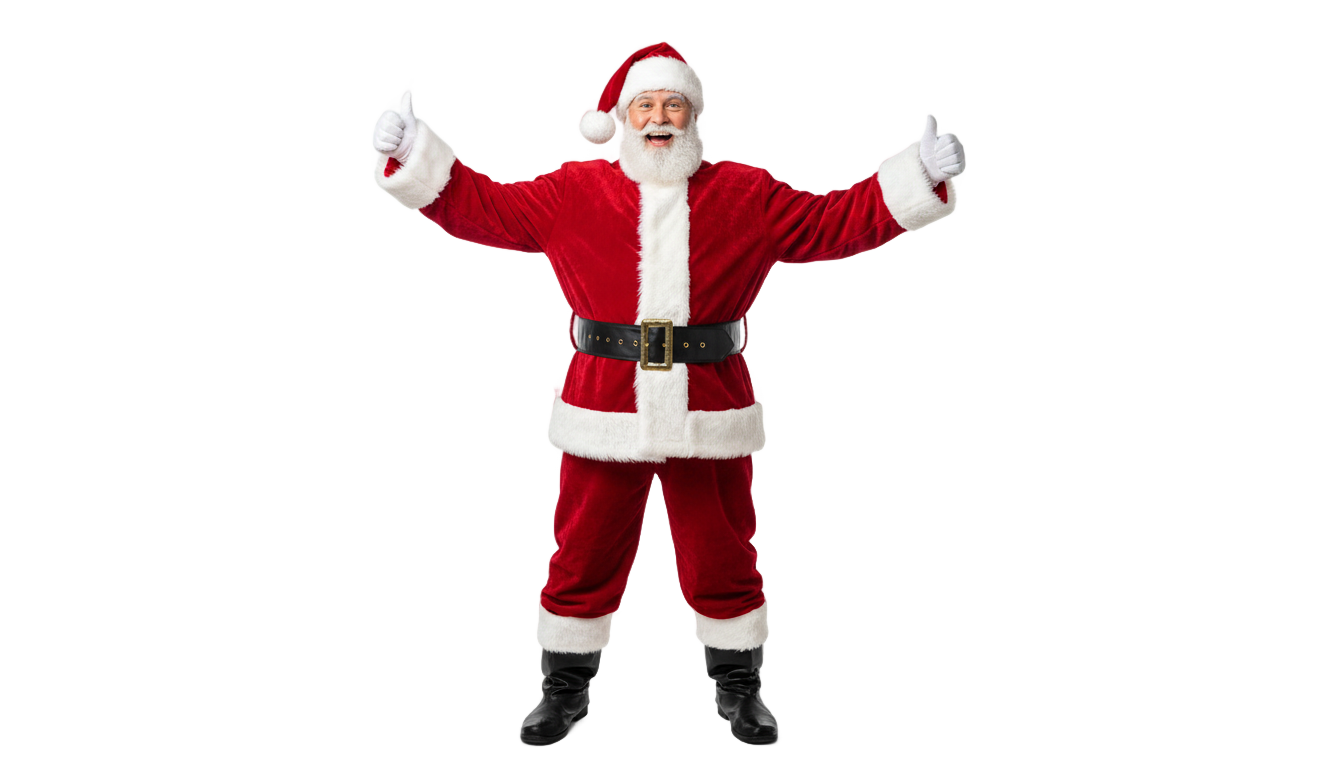 santa thumbs up png PNG transparent background