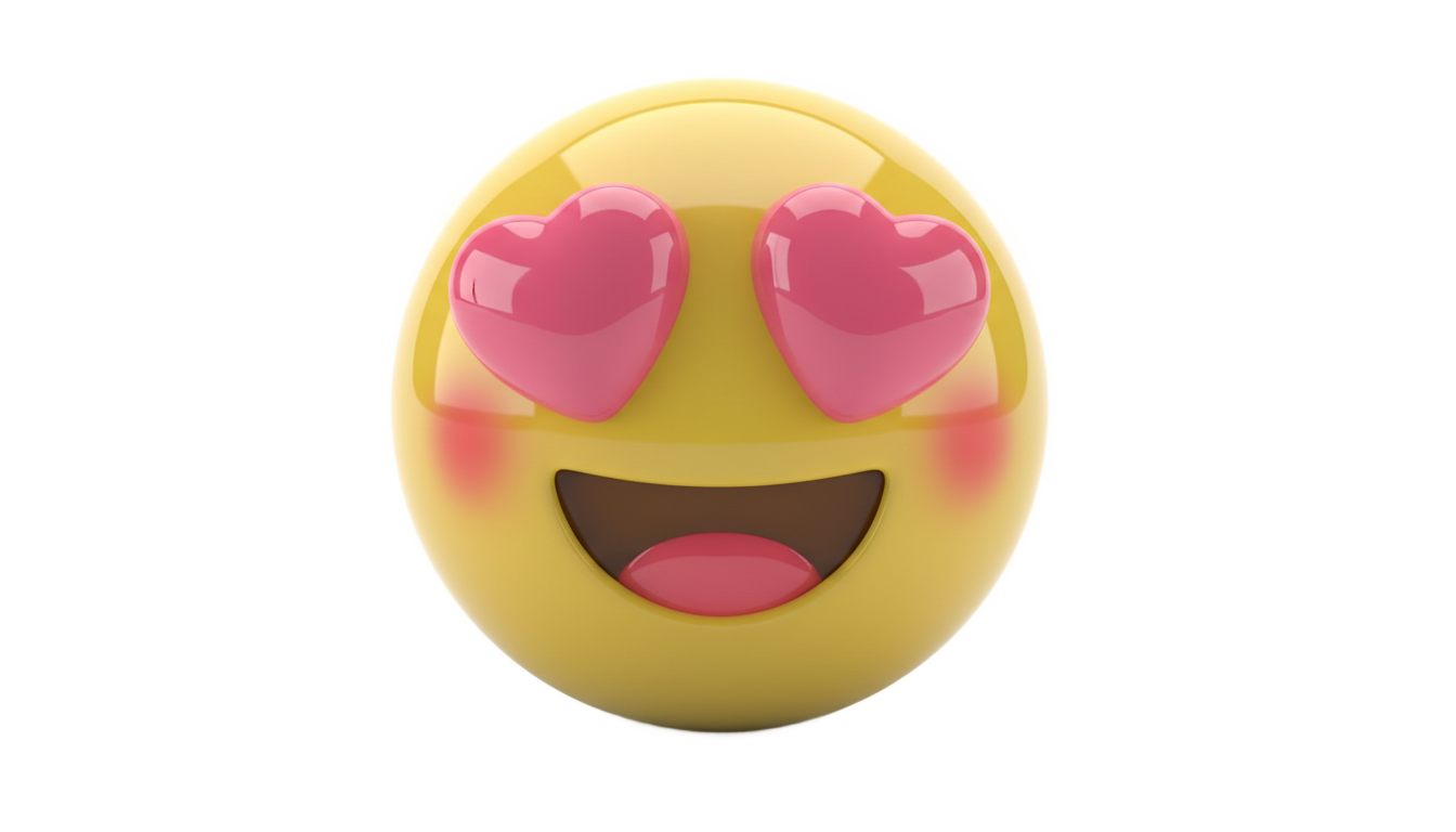 heart eyes emoji png PNG transparent background