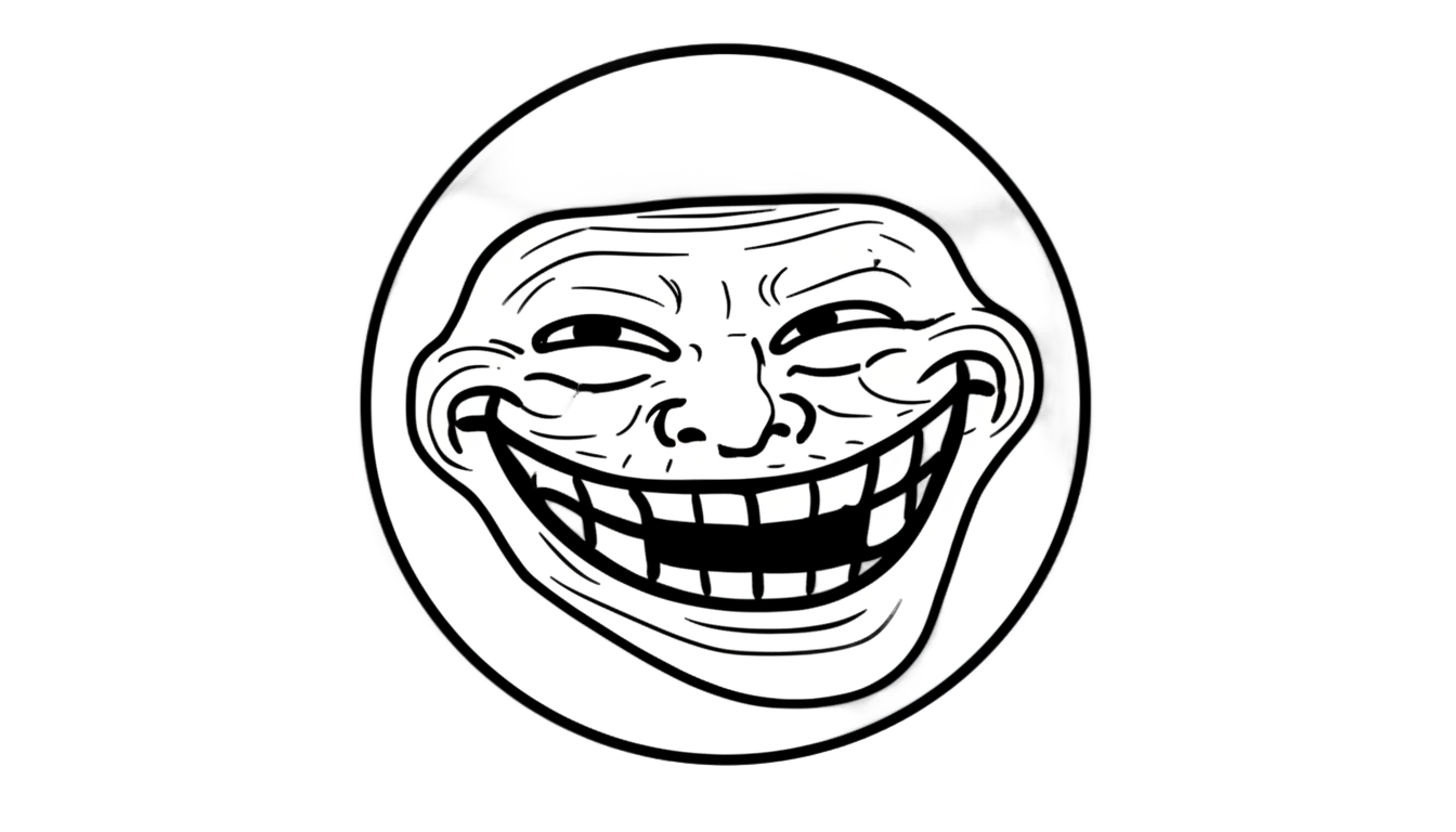 laughing troll face png PNG transparent background