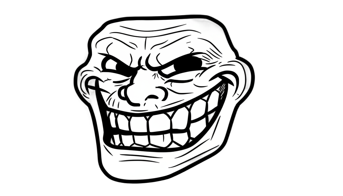 angry troll face png PNG transparent background