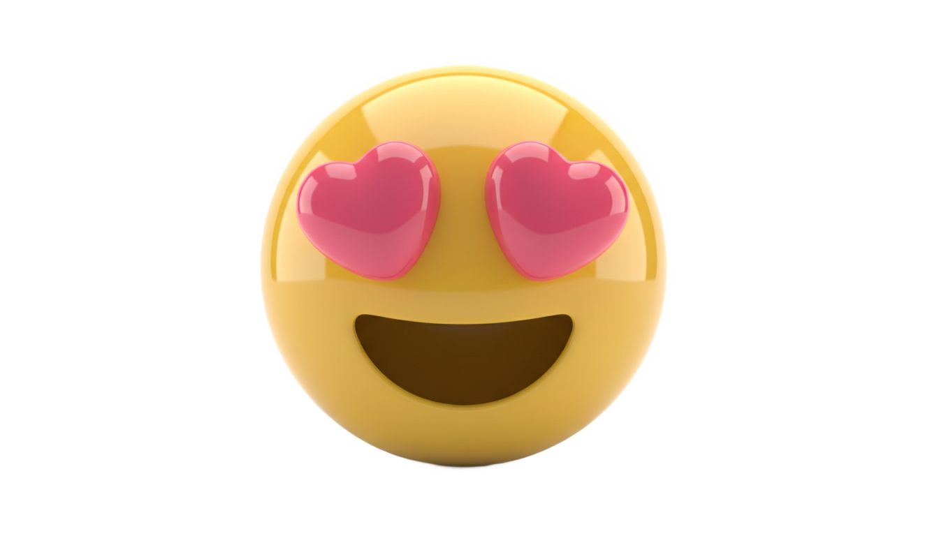 heart eyes emoji png PNG transparent background