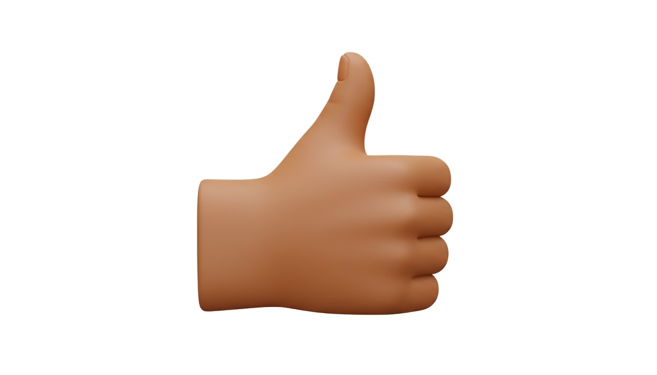 brown thumbs up emoji png PNG transparent background