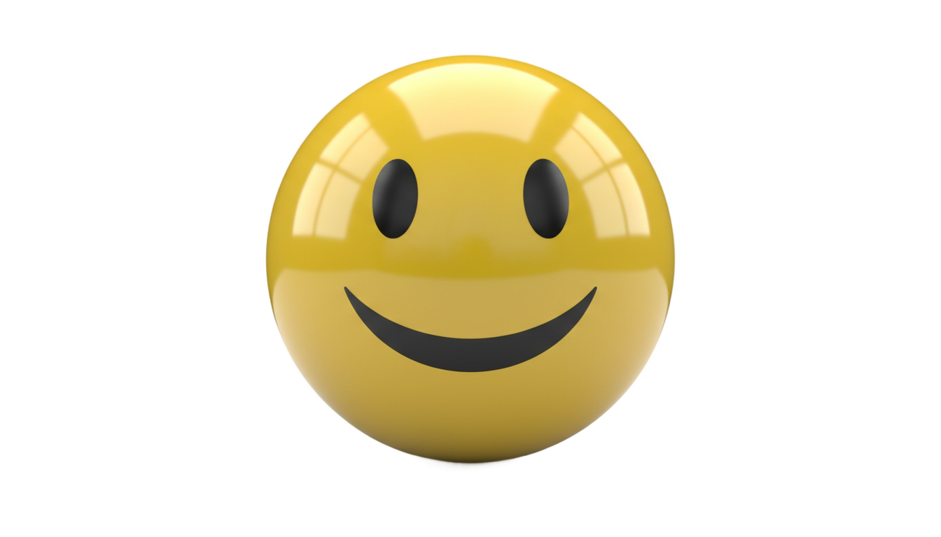 3d smiley emoji png PNG transparent background