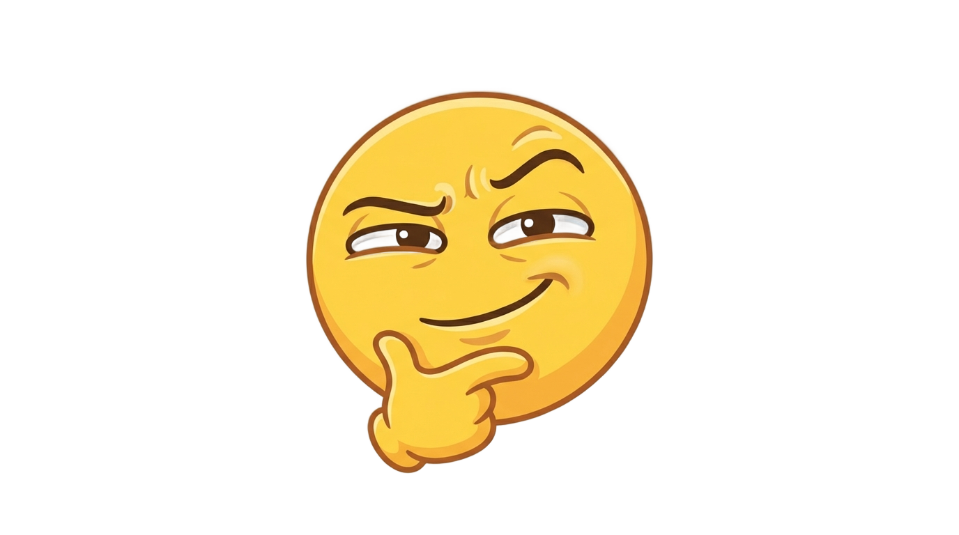 thinking face cartoon png PNG transparent background