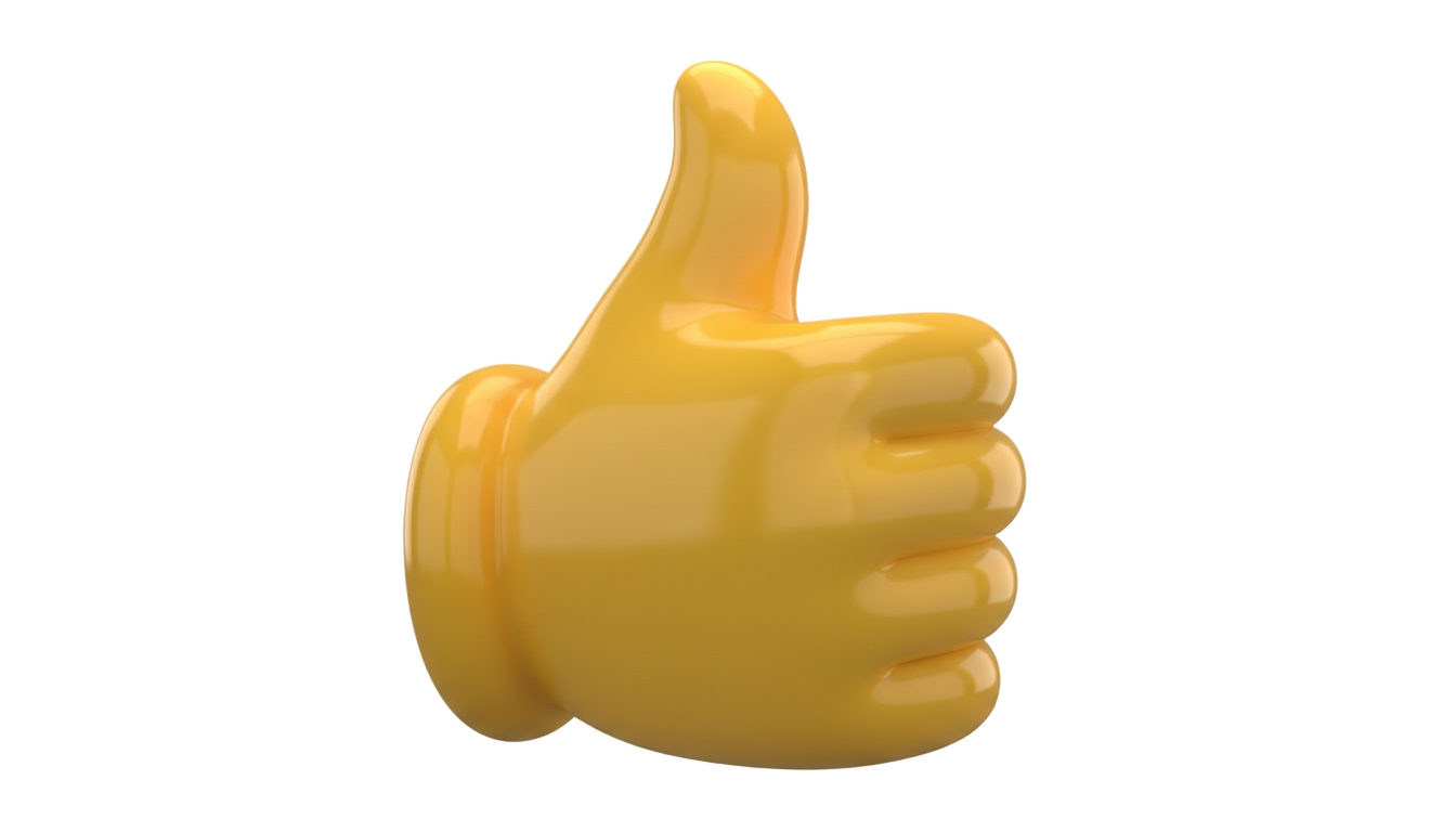 3d thumbs up emoji png PNG transparent background