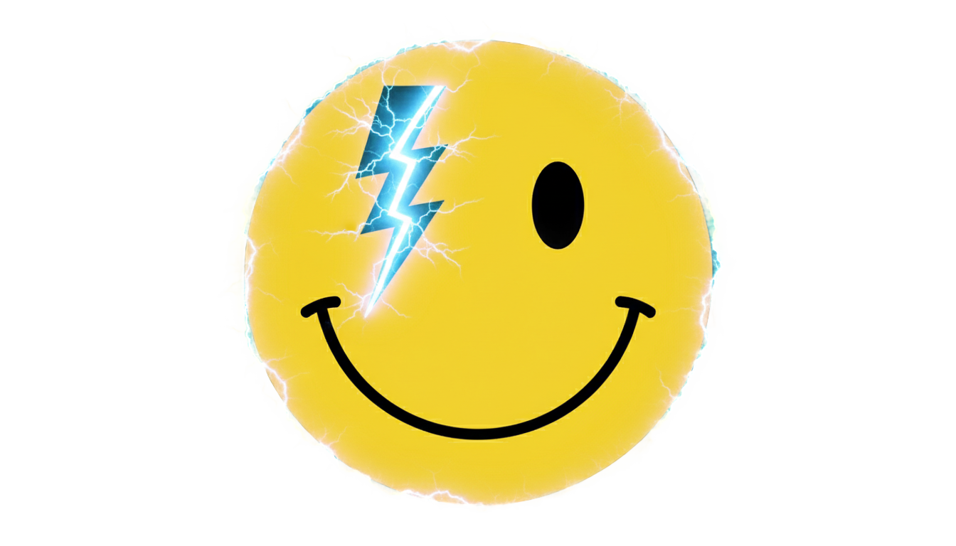 lightning bolt smiley face png PNG transparent background