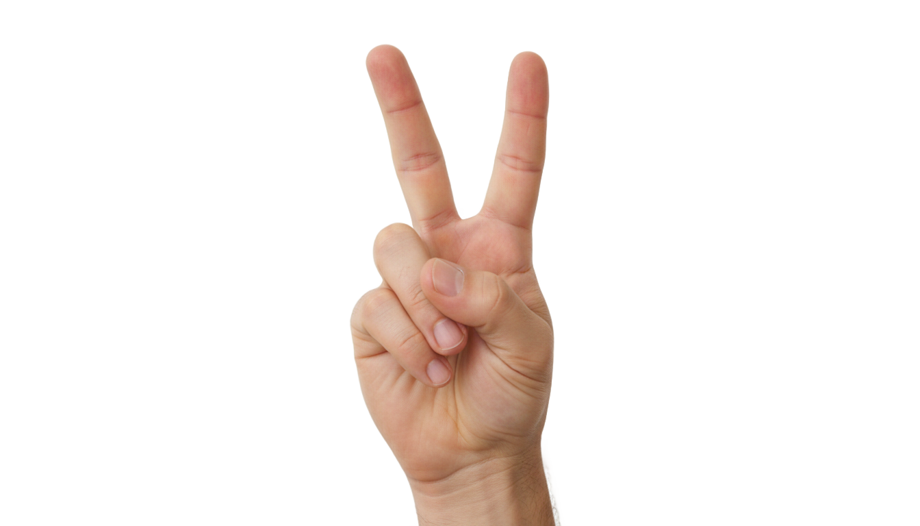 finger peace sign png PNG transparent background