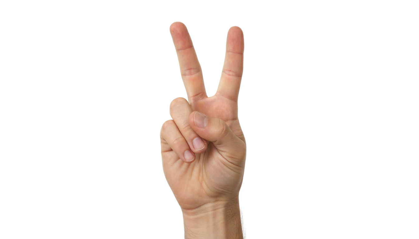finger peace sign png PNG transparent background