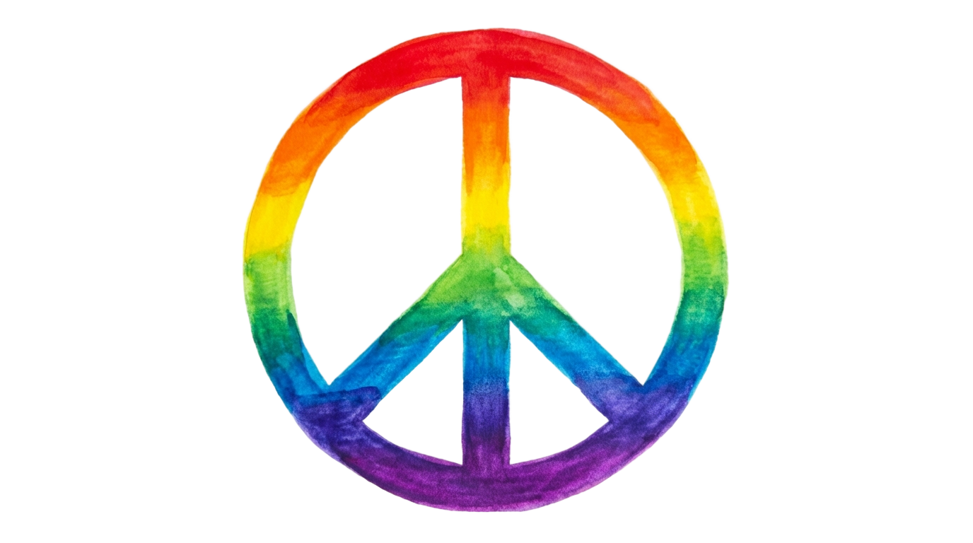 rainbow peace sign png PNG transparent background