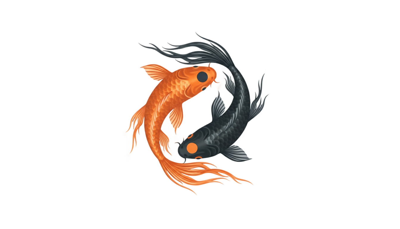 yin yang koi fish png PNG transparent background