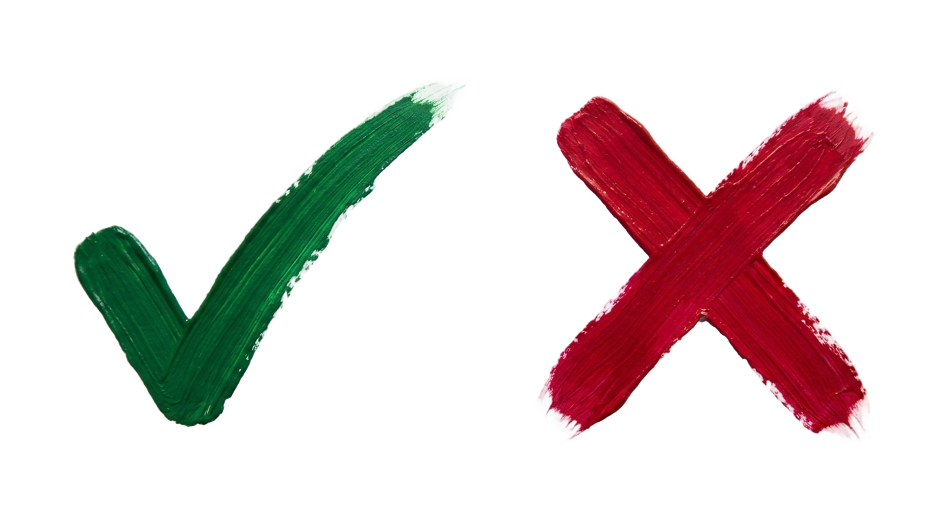 checkmark and x mark png PNG transparent background