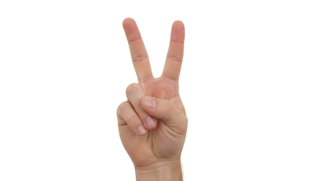 finger peace sign png PNG transparent background