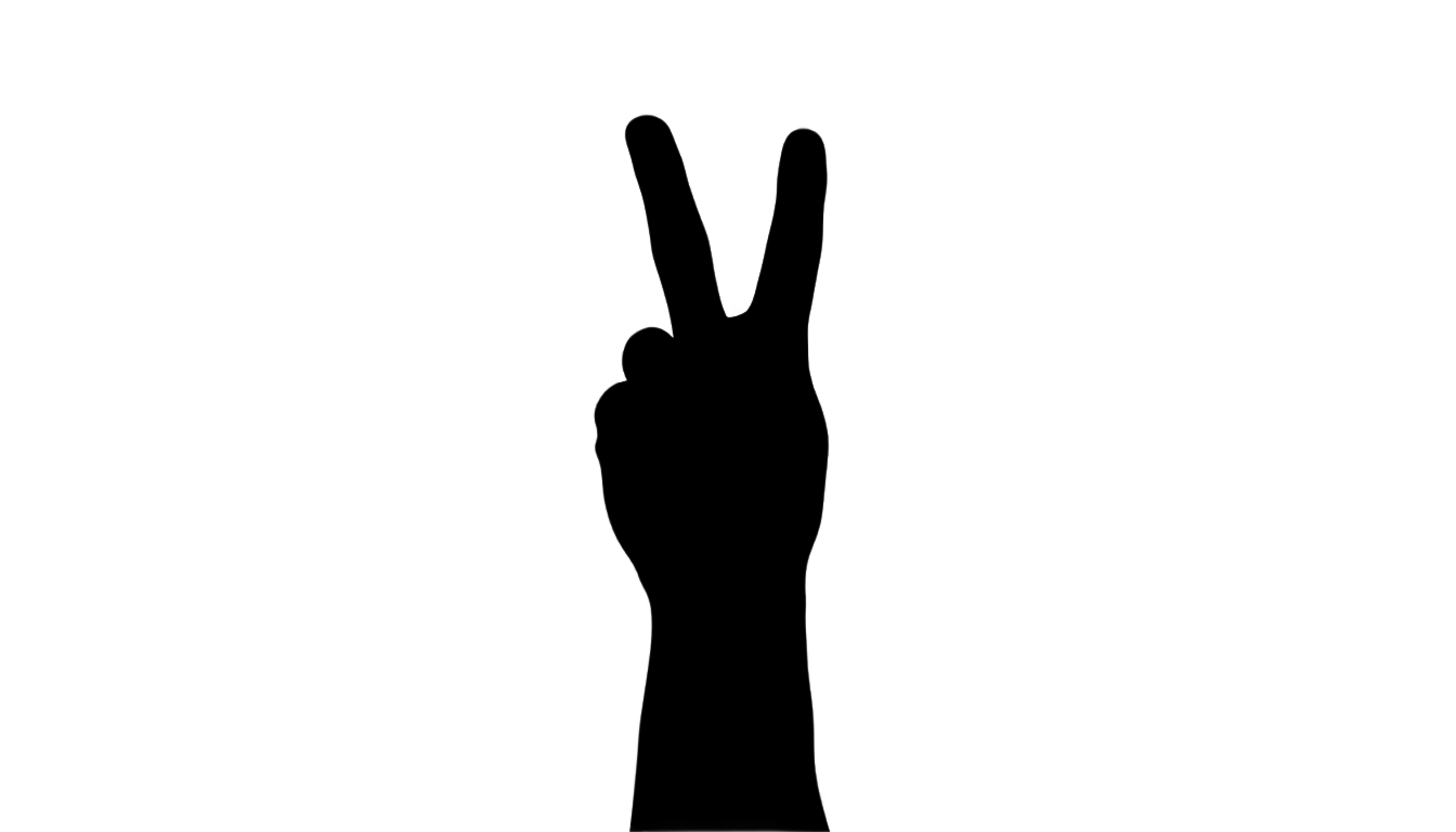 silhouette peace sign png PNG transparent background