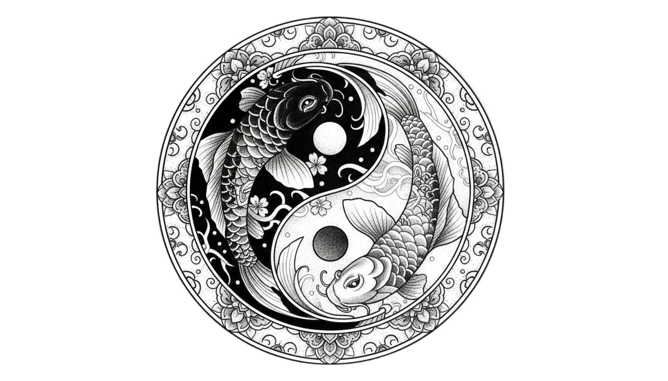yin yang tattoo png PNG transparent background