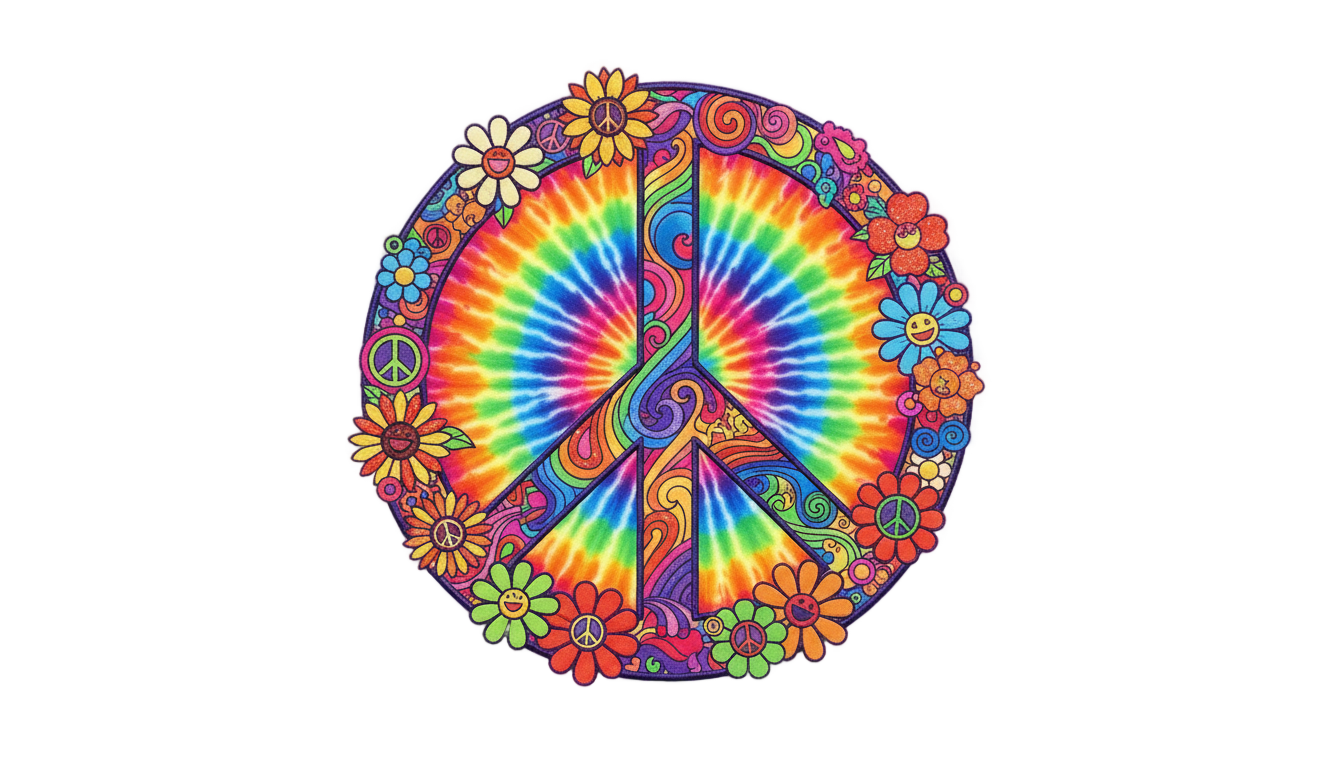 hippie peace sign png PNG transparent background
