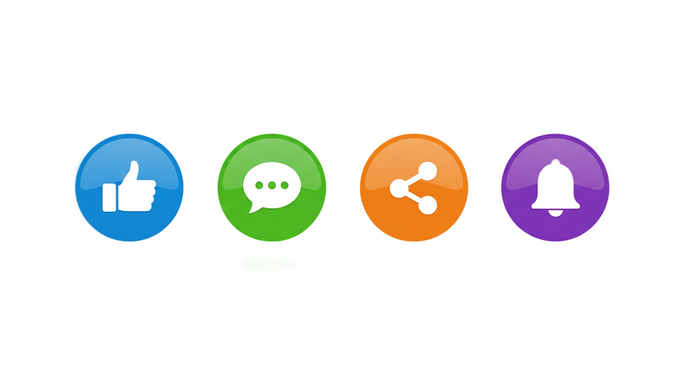 like comment share subscribe png no copyright PNG transparent background