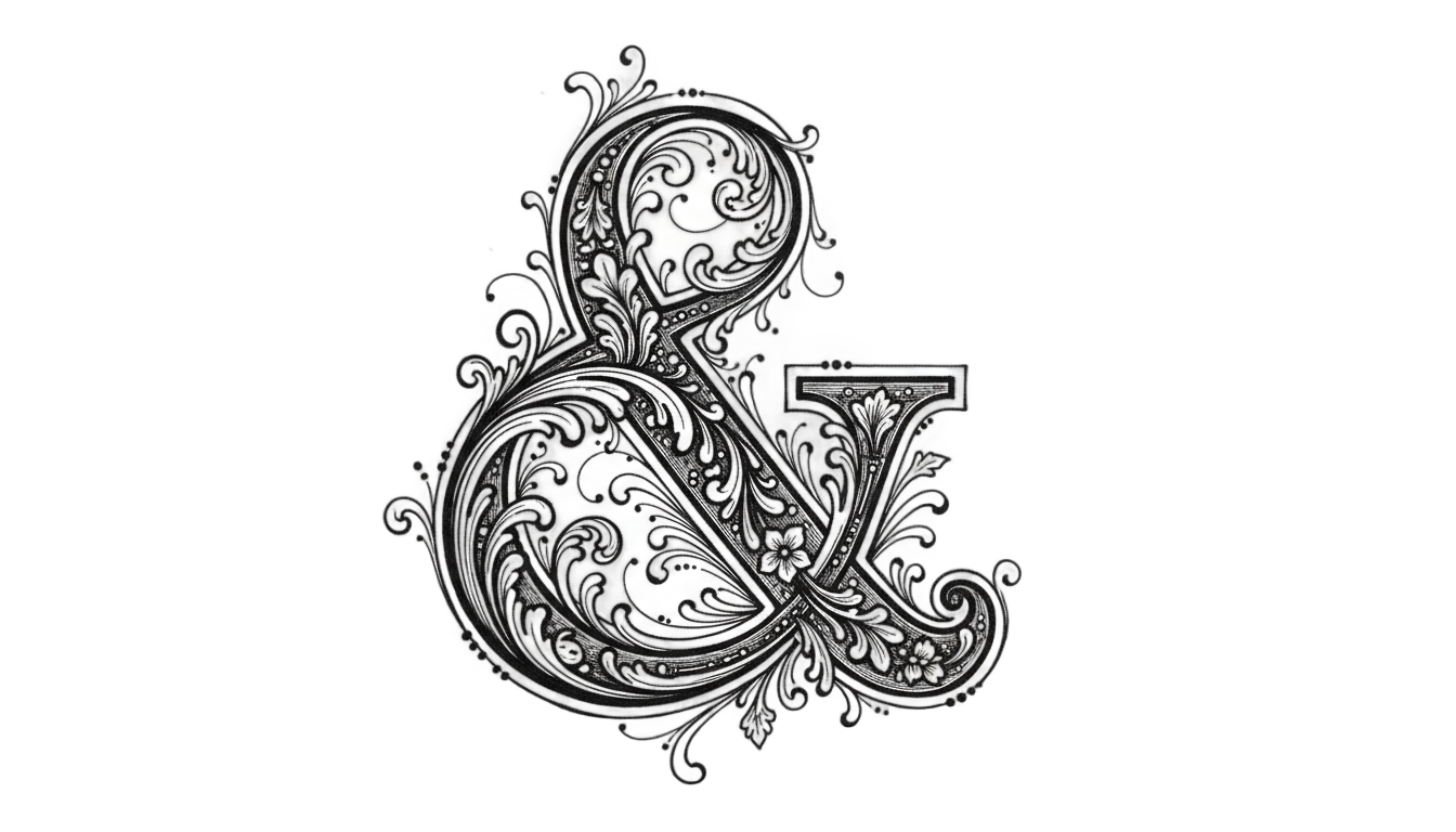 fancy ampersand png PNG transparent background