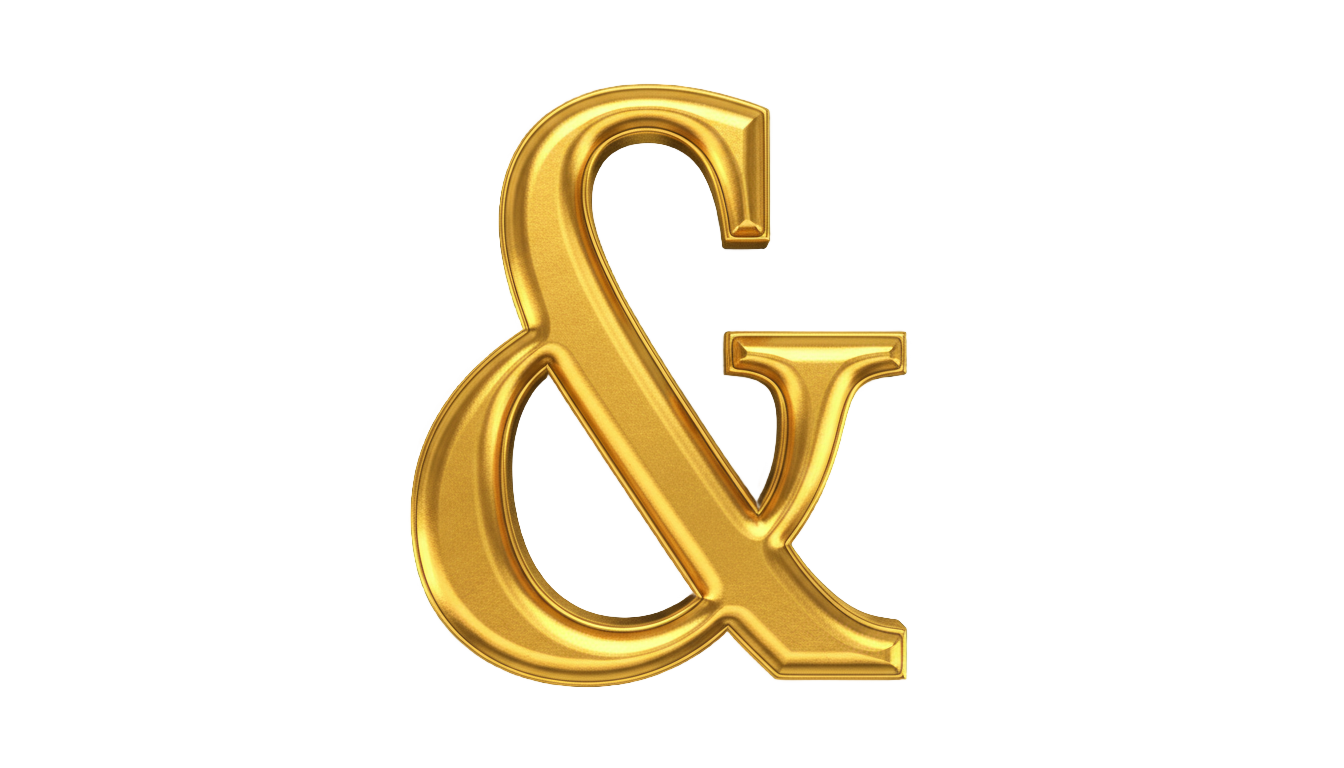 gold ampersand png PNG transparent background