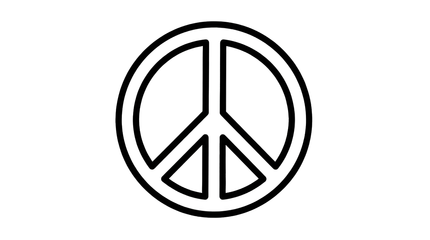 peace sign clipart black and white png PNG transparent background