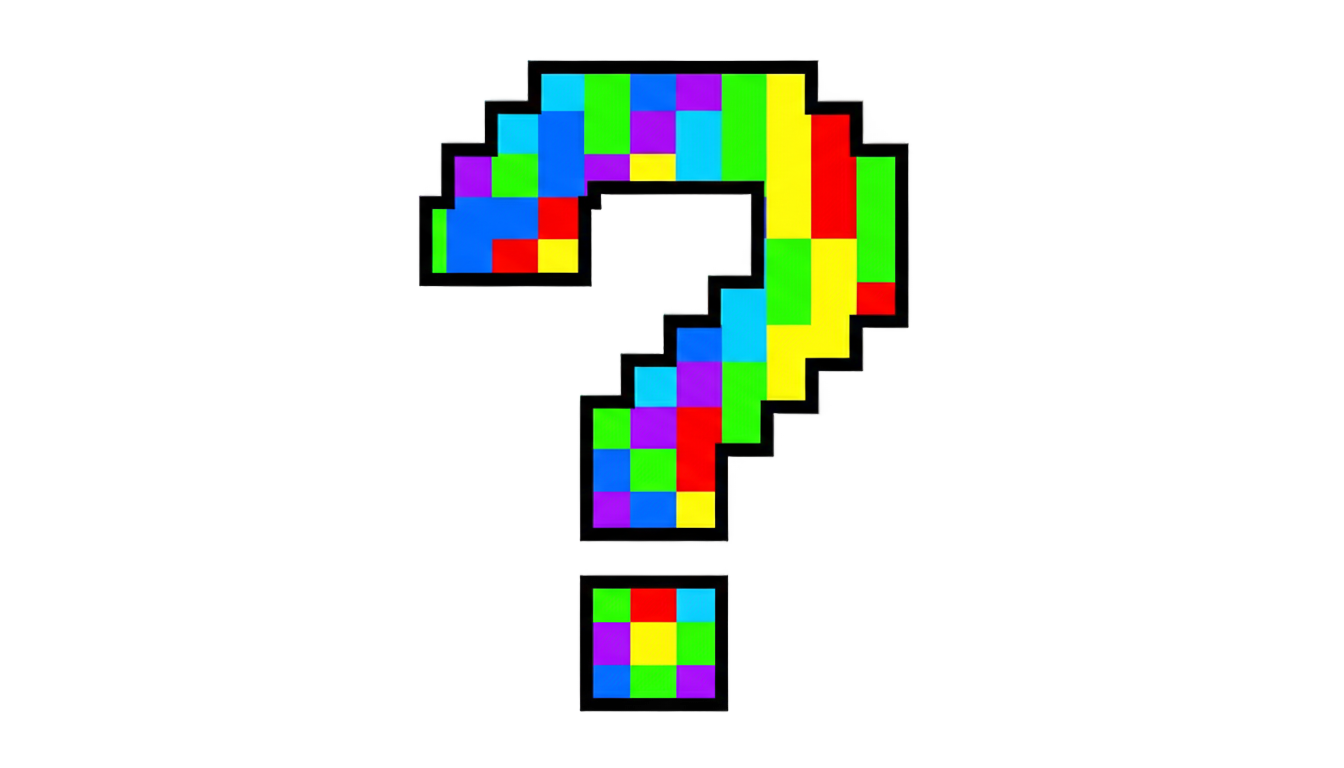 pixelated question mark png PNG transparent background