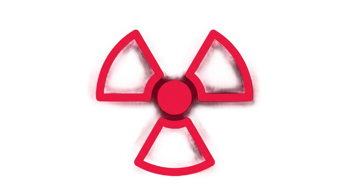 red radioactive symbol png PNG transparent background