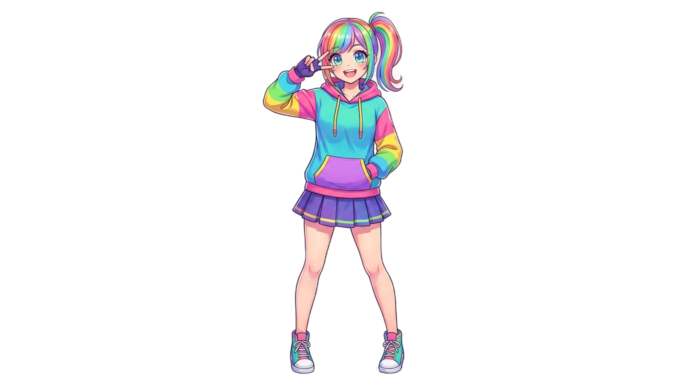 anime girl peace sign png PNG transparent background