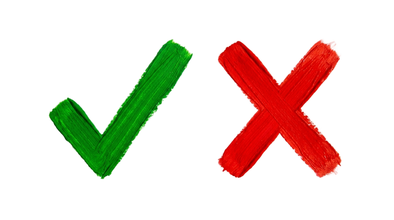 checkmark and x mark png PNG transparent background