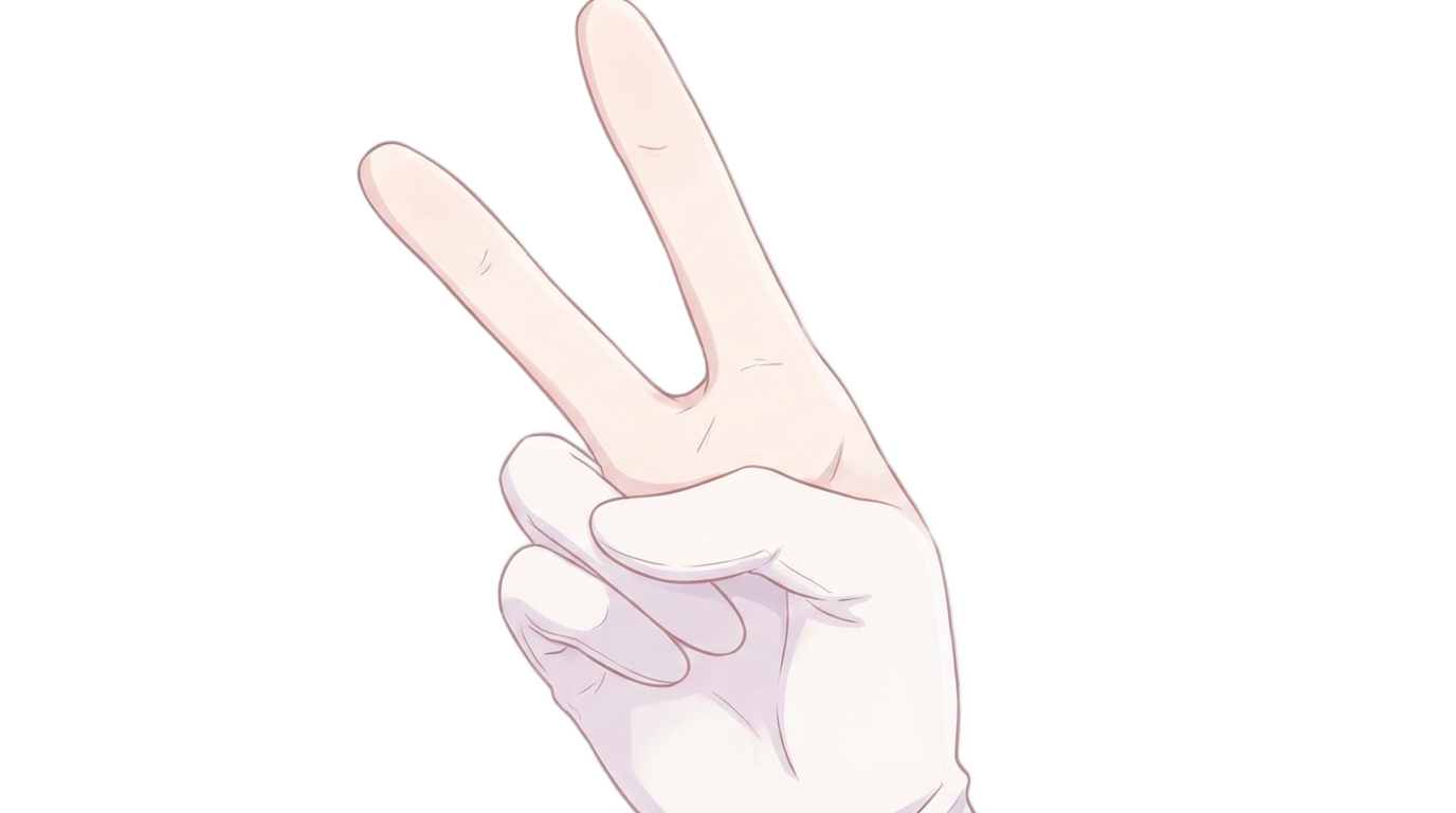 anime peace sign png PNG transparent background