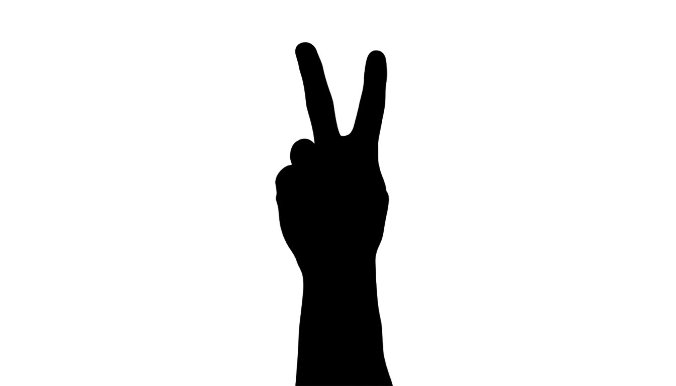 silhouette peace sign png PNG transparent background